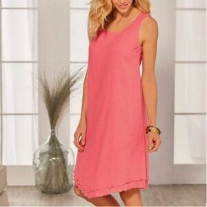 Soft Surroundings Women's Siesta Key Dress Sunset Coral Heavenly Soft Size XL